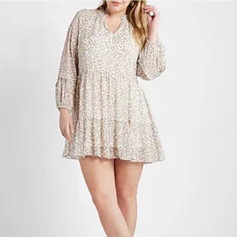 NWT Express Leopard Print Tiered Shift Dress